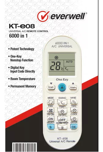 CONTROL UNIVERSAL P/MINI SPLIT 6000 CODES- COWPLANDT